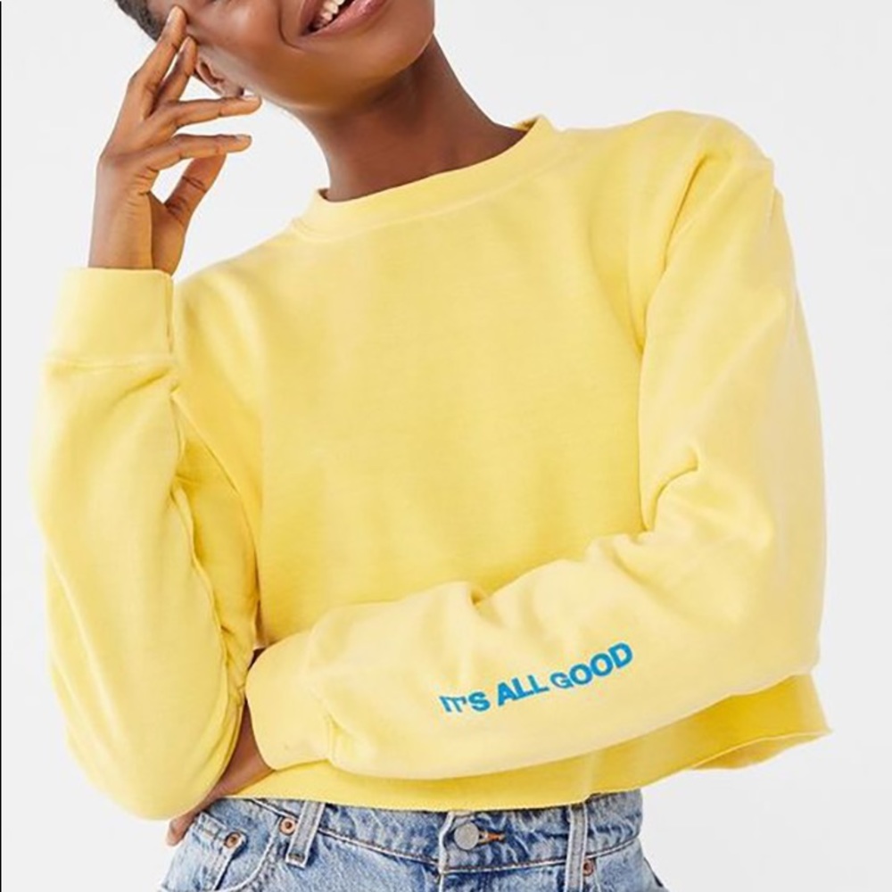 project social t “it’s all good” cropped hoodie